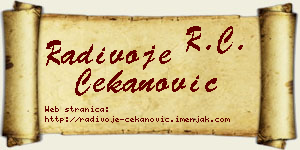 Radivoje Čekanović vizit kartica